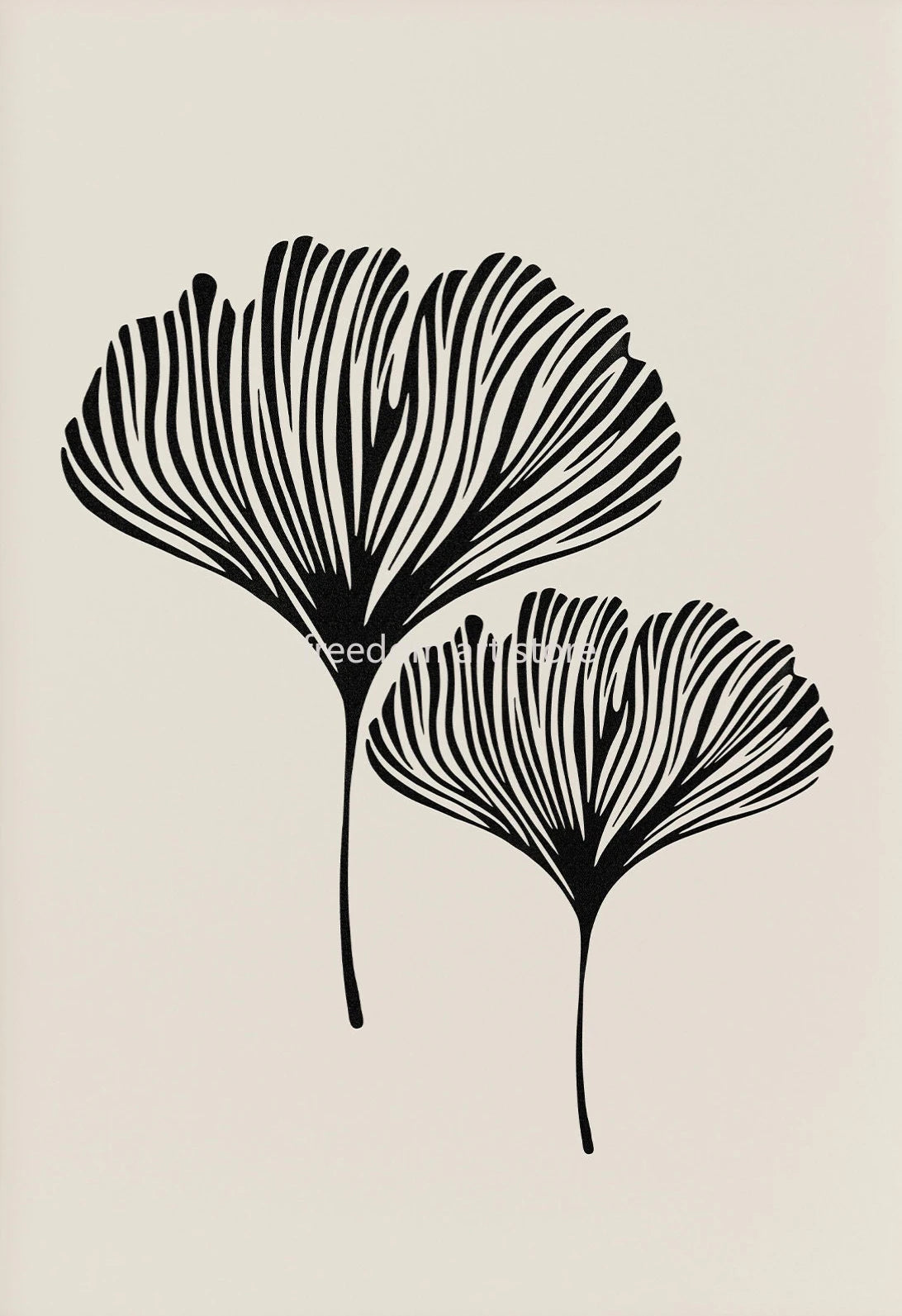 Minimalist Boho Matisse Botanical Leaves Canvas Wall Art
