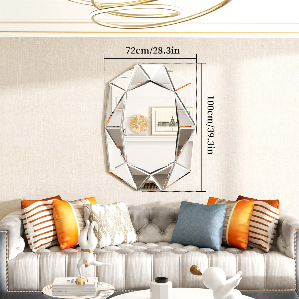 100cm Asymmetrical Decorative Venetian Glass Wall Mirror