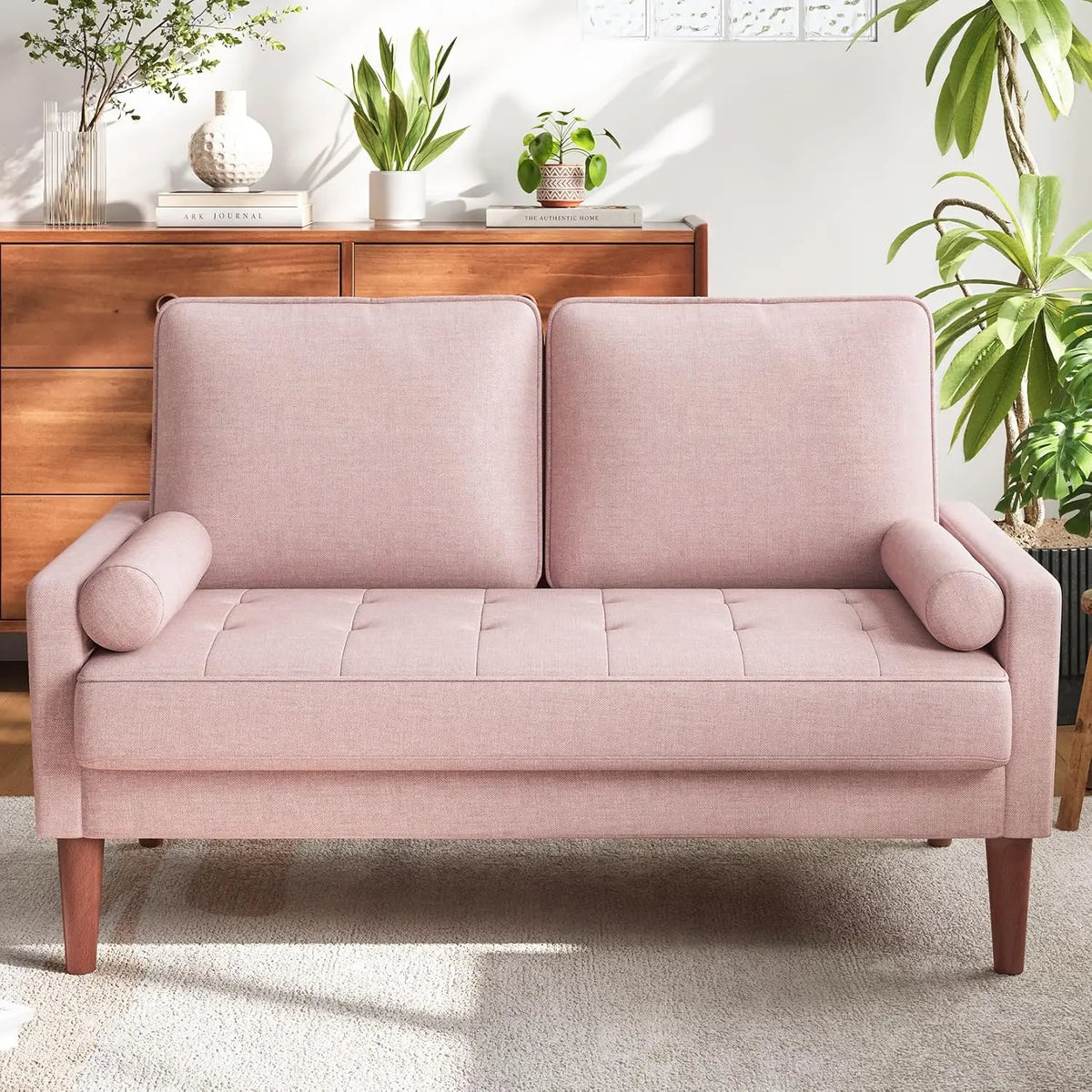 48-Inch Vesgantti Mid-Century Ash-Beige Loveseat Sofa