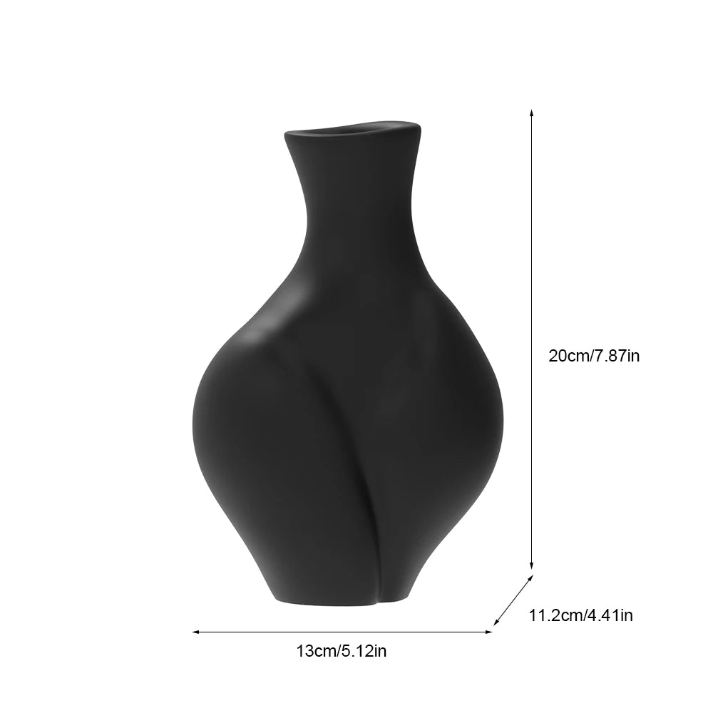 Elegant Black Plastic Vase for Modern Boho Decor