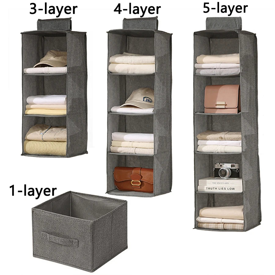 Foldable Fabric Hanging Wardrobe Storage Organizer Bag