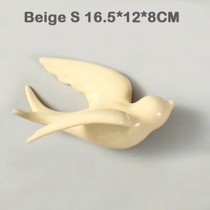 3D Ceramic Swallow Bird Wall Hanging Decor
