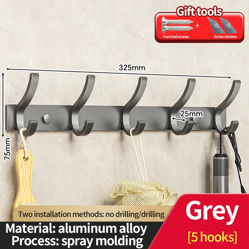 No-Drill Over-the-Door Clothes and Coat Hook Organizer