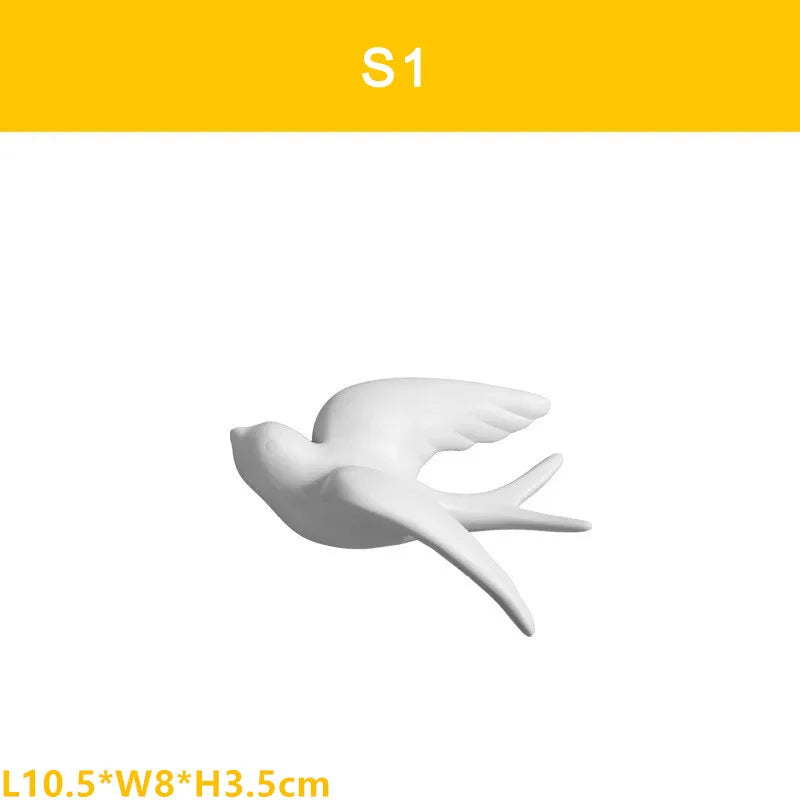 3D Ceramic Swallow Bird Wall Hanging Decor