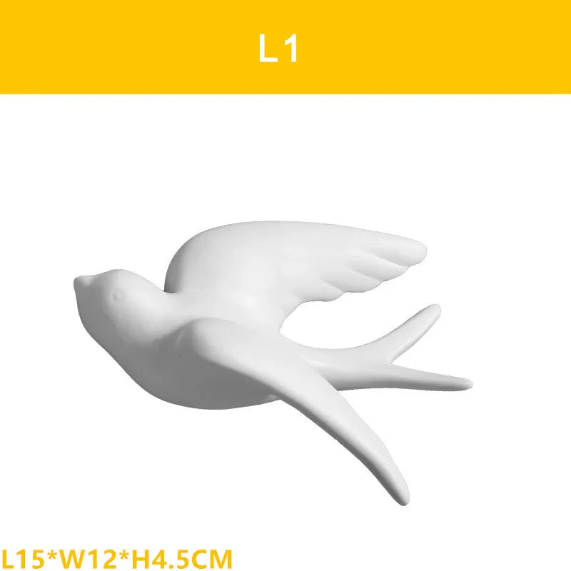 3D Ceramic Swallow Bird Wall Hanging Decor