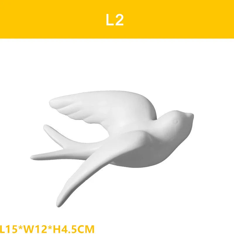 3D Ceramic Swallow Bird Wall Hanging Decor