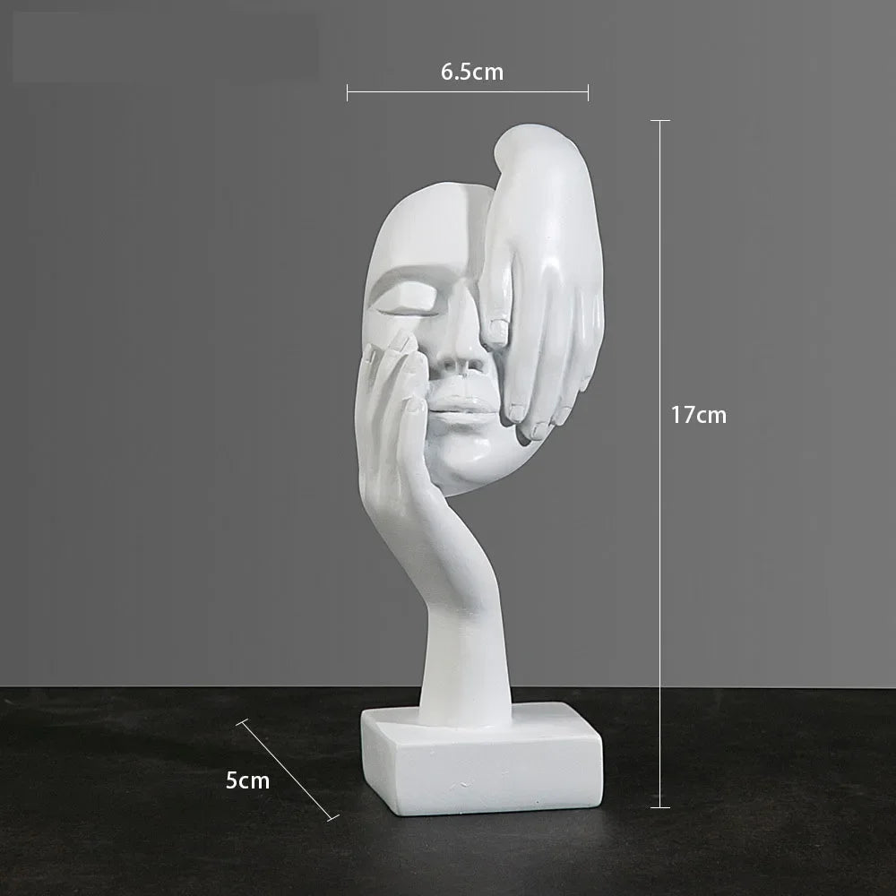 European Resin Abstract Mask Figurine for Modern Decor
