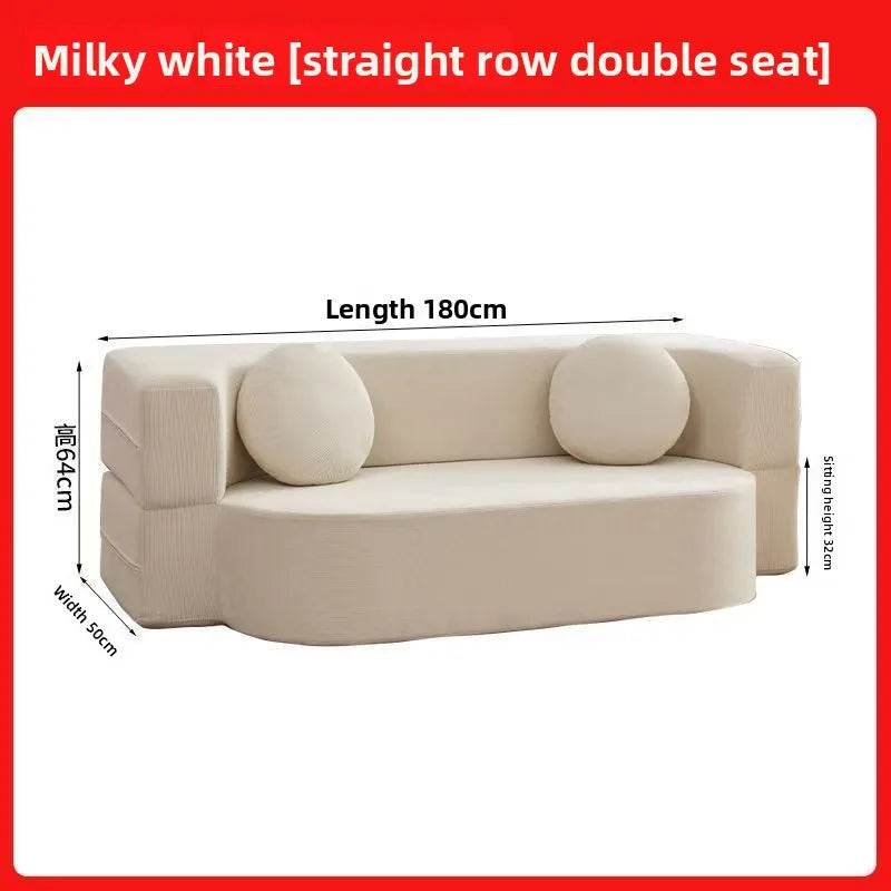 Modular Flannel Convertible Sofa Bed for Living Rooms