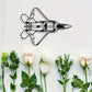 Vintage Powder-Coated F-22 Raptor Fighter Jet Wall Art