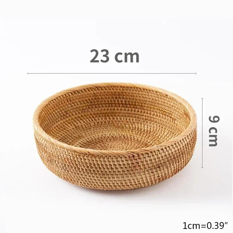 Handwoven Rectangular Rattan Wicker Storage Basket