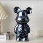 European Electroplated Ceramic Bear Figurine for Home Decor