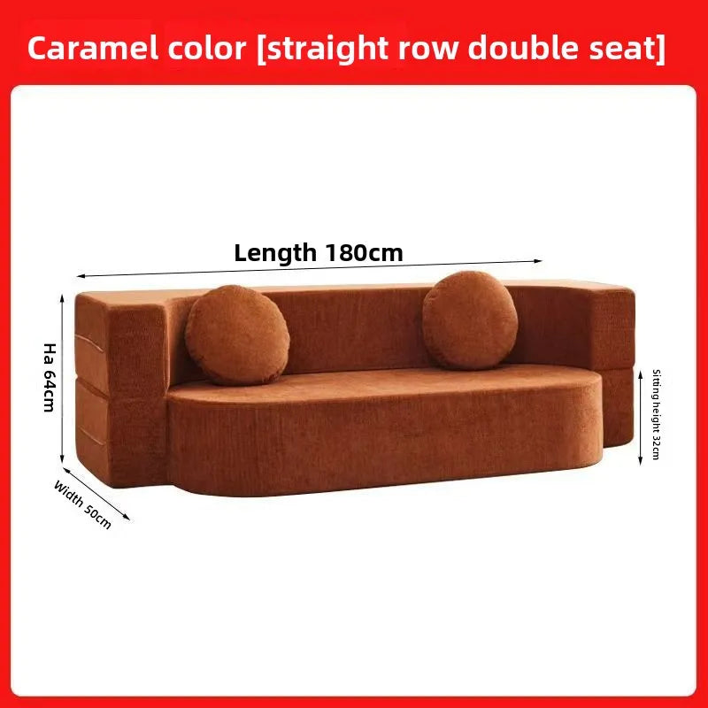 Modular Flannel Convertible Sofa Bed for Living Rooms