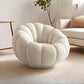 Cream Lamb Wool Plush Pumpkin Sofa Chair for Relaxation