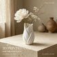 Petal-Shaped Matte White Decorative Vase with Curved Design