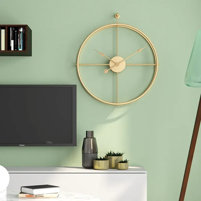 Retro Square Iron Tube Silent Wall Clock