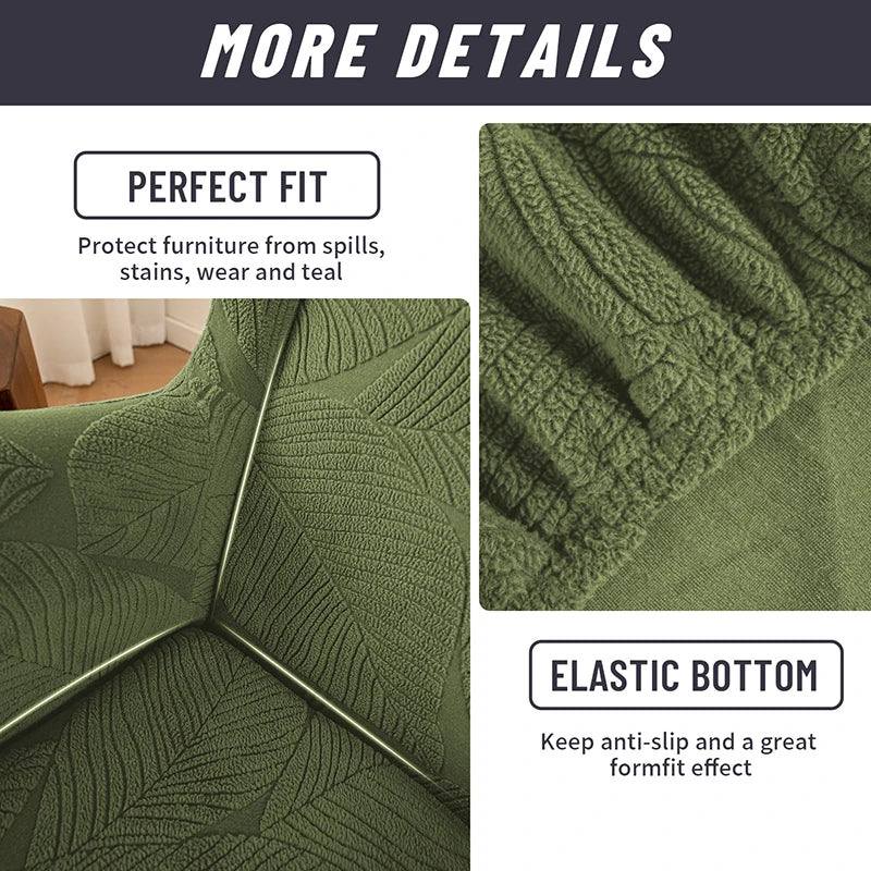 Jacquard Elastic Wingback Chair Cover with Cushion Cover