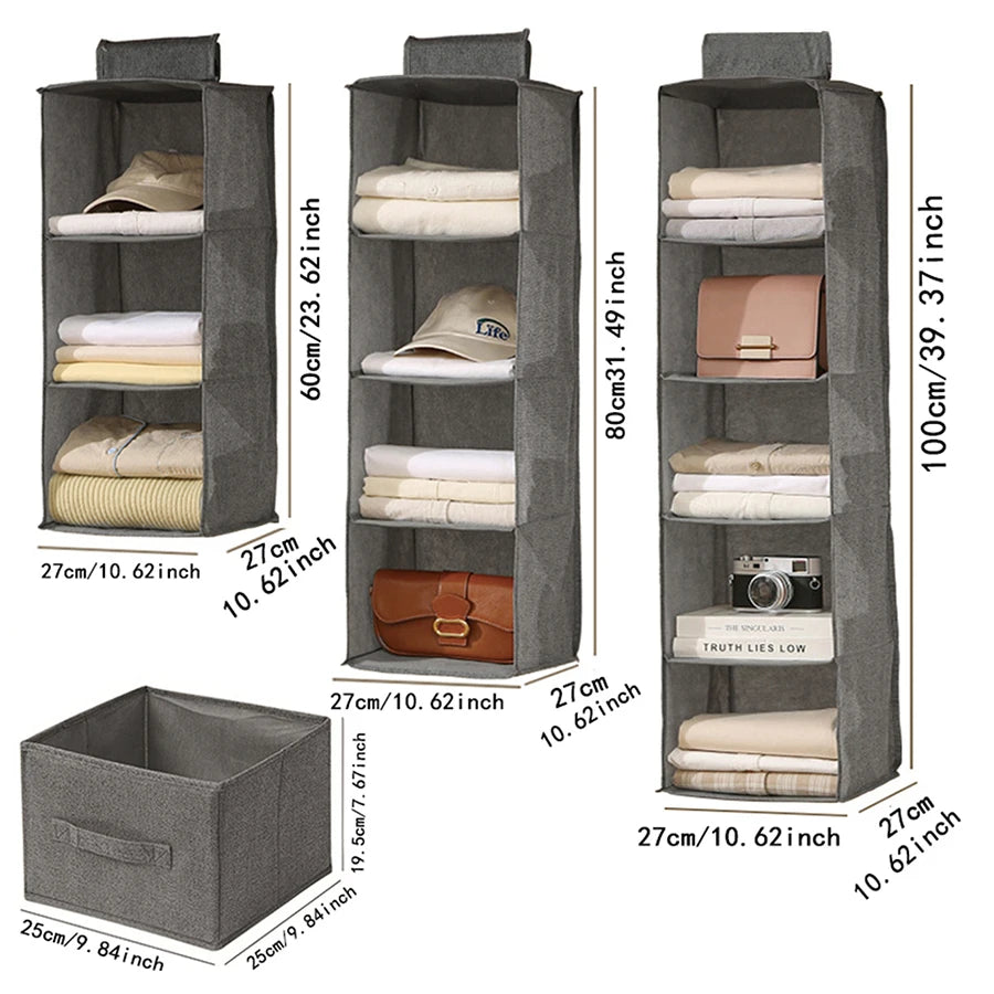 Foldable Fabric Hanging Wardrobe Storage Organizer Bag