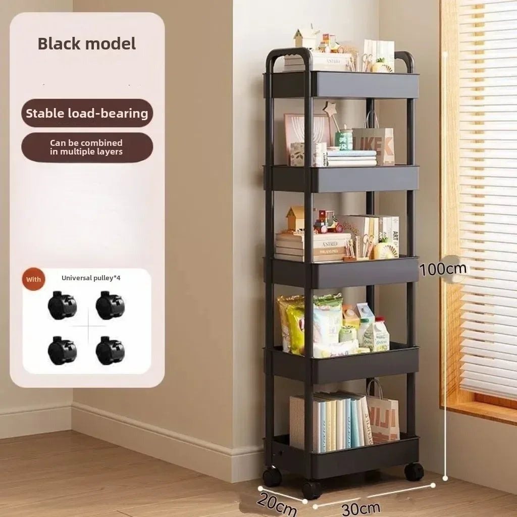 Mobile Storage Cart with Open Shelves for Home