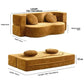 Modular Flannel Convertible Sofa Bed for Living Rooms