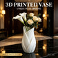 Petal-Shaped Matte White Decorative Vase with Curved Design