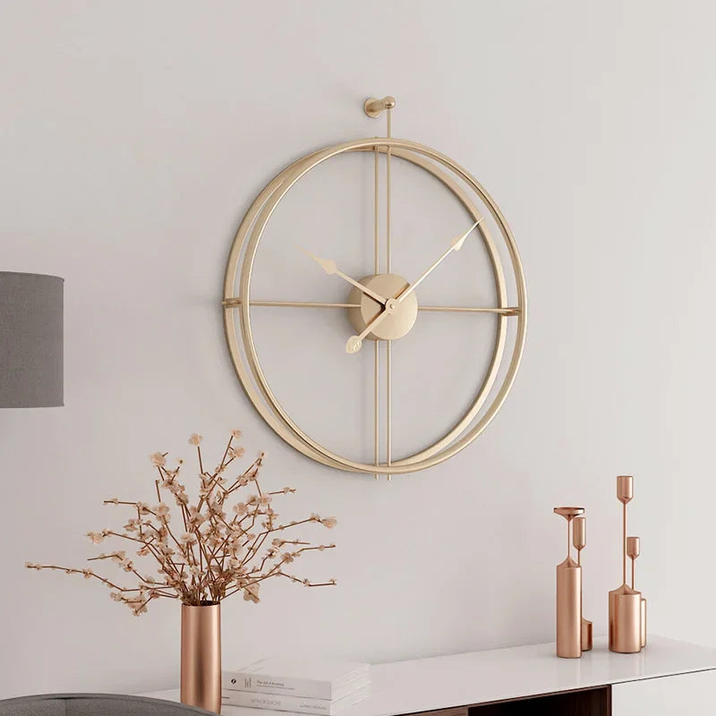 Retro Square Iron Tube Silent Wall Clock