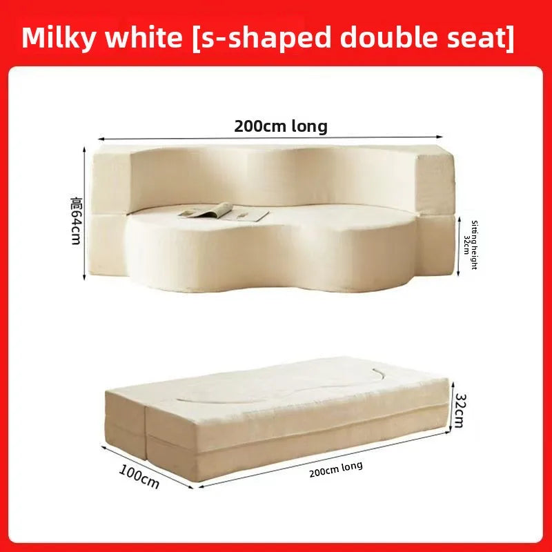 Modular Flannel Convertible Sofa Bed for Living Rooms
