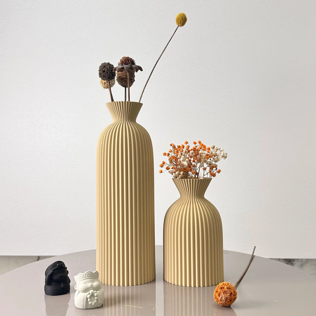 2-Piece Wavy Pattern Decorative Vase Set for Home