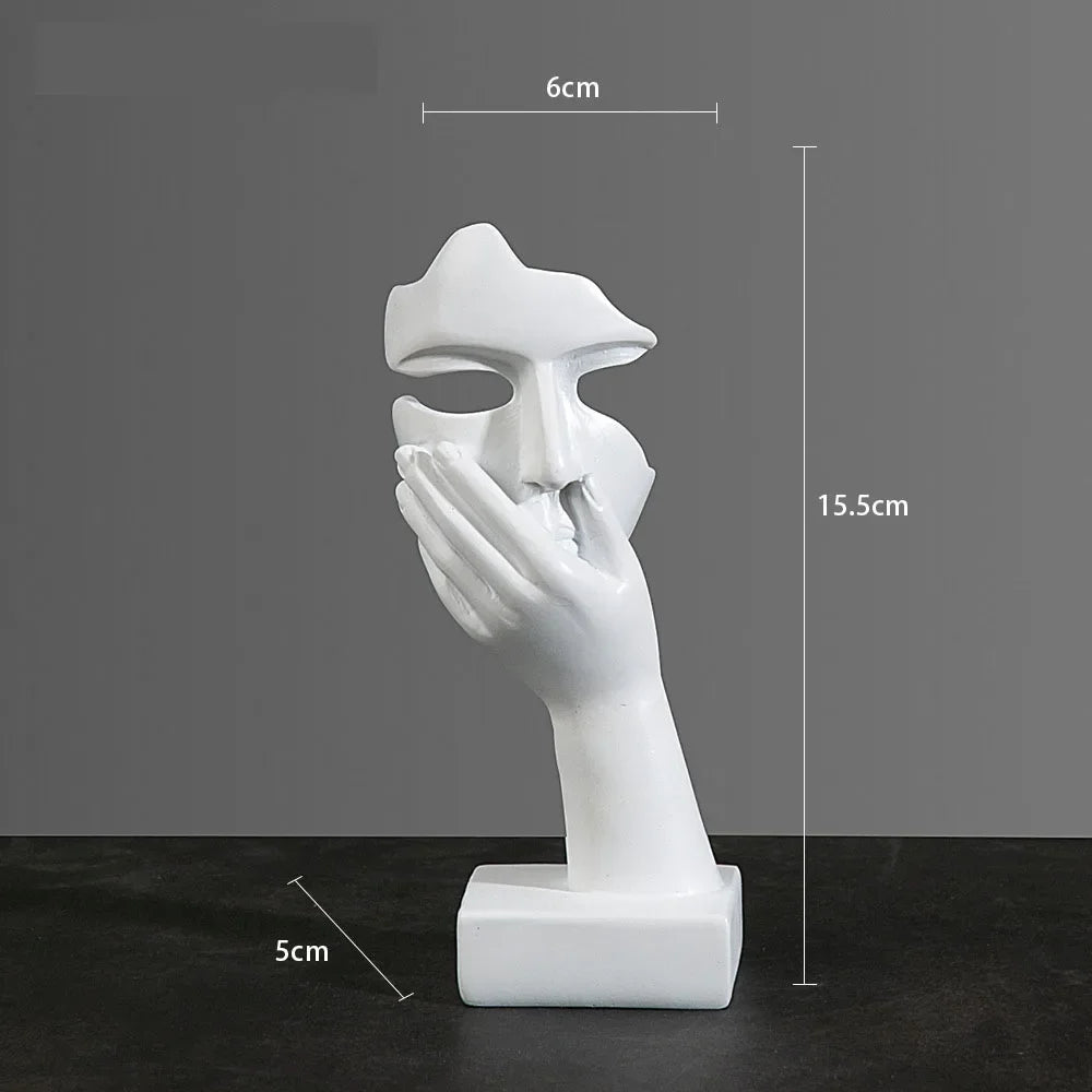 European Resin Abstract Mask Figurine for Modern Decor