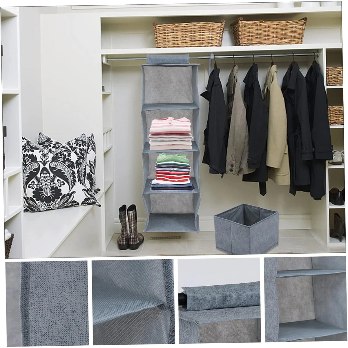 Foldable Fabric Hanging Wardrobe Storage Organizer Bag