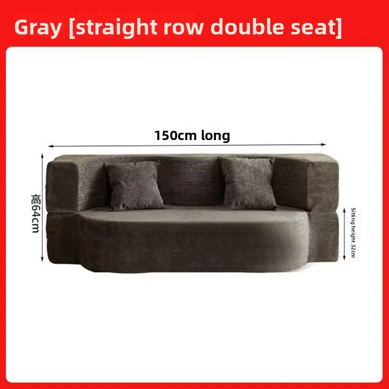 Modular Flannel Convertible Sofa Bed for Living Rooms