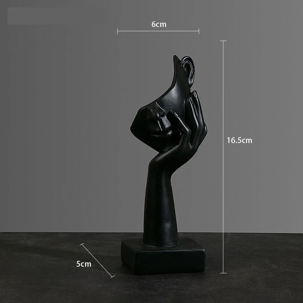 European Resin Abstract Mask Figurine for Modern Decor