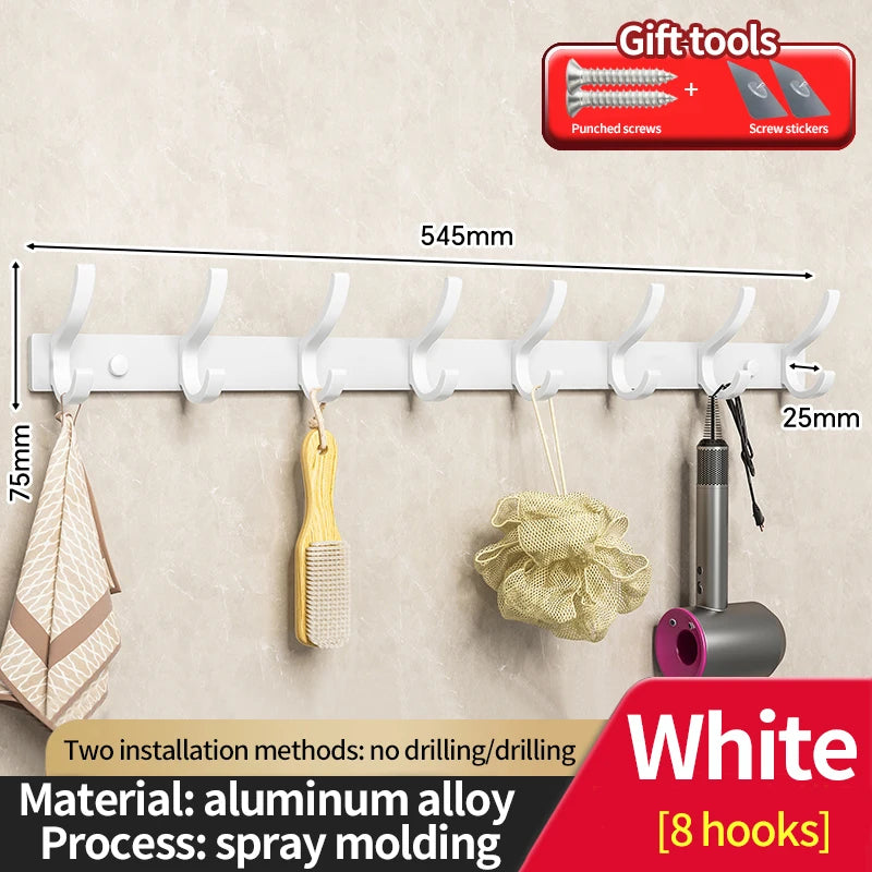 No-Drill Over-the-Door Clothes and Coat Hook Organizer