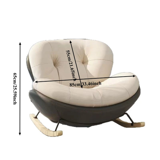 Plus-Size Eggshell Rocking Chair for Relaxation