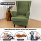Jacquard Elastic Wingback Chair Cover with Cushion Cover