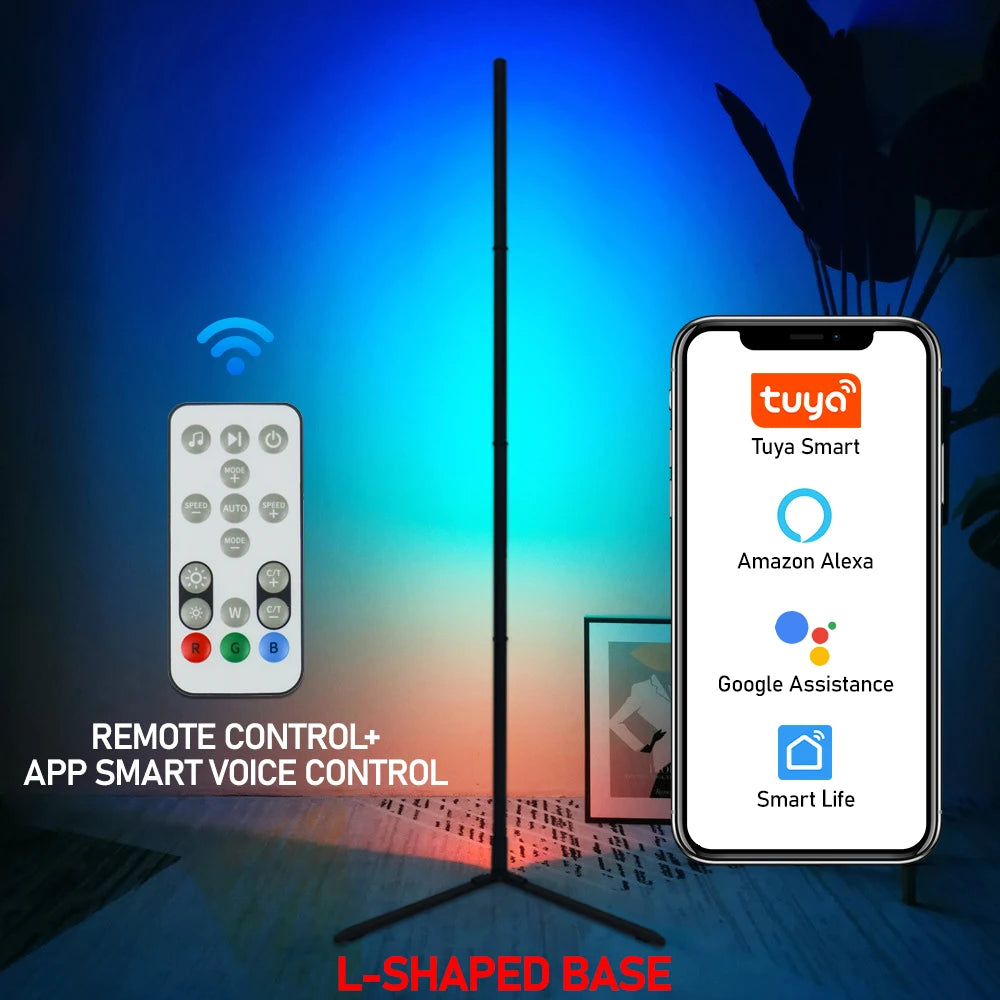 145/180cm RGBIC Smart Floor Lamp with Tuya App Control