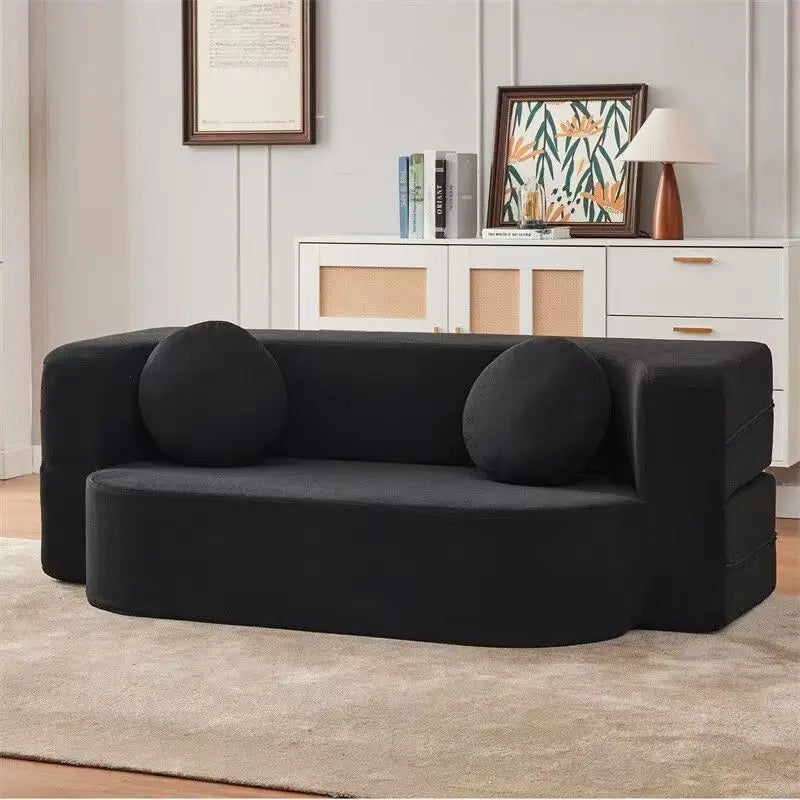 Modular Flannel Convertible Sofa Bed for Living Rooms