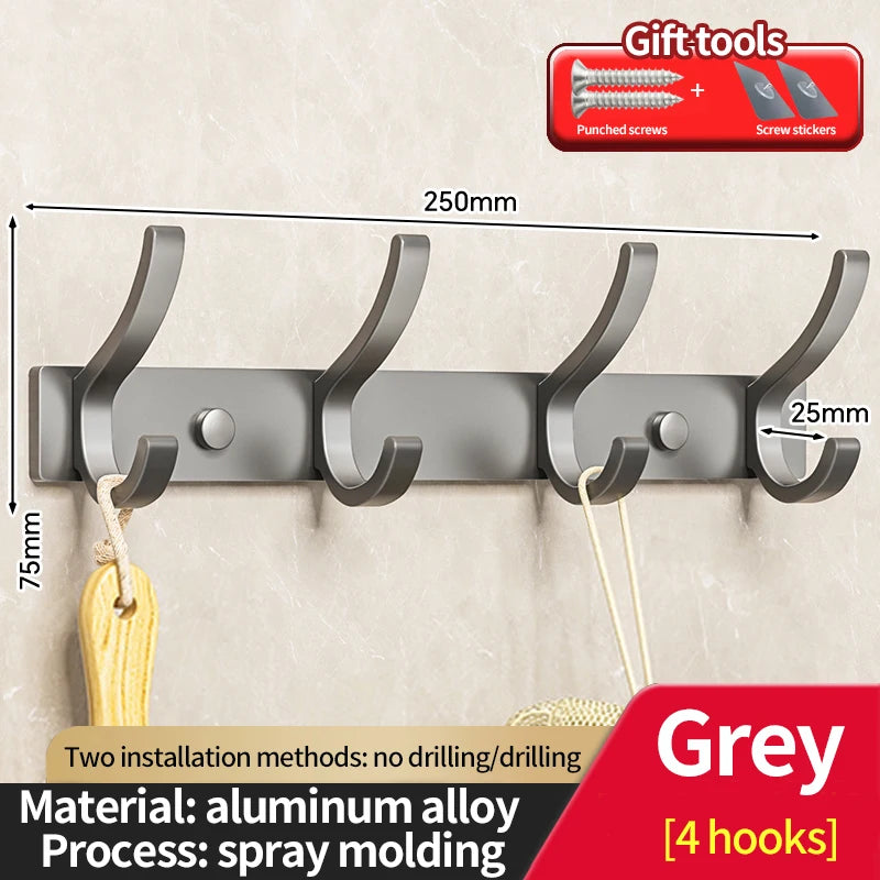 No-Drill Over-the-Door Clothes and Coat Hook Organizer