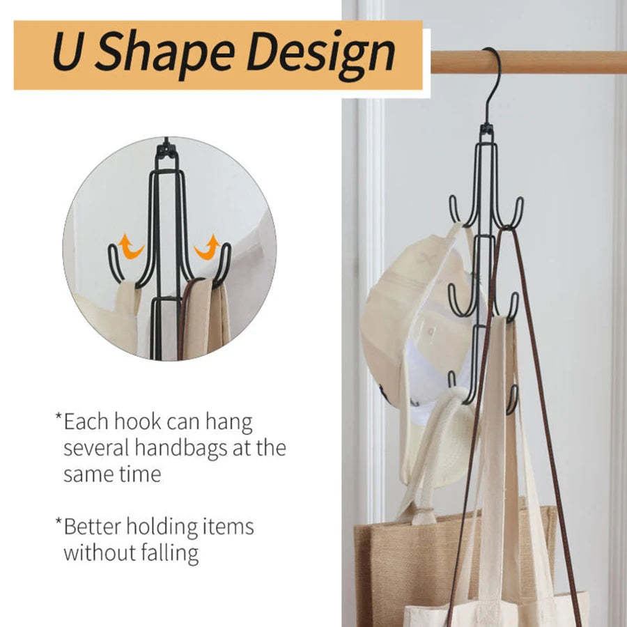 1–2 Pack Metal Purse Organizer and Closet Hanger