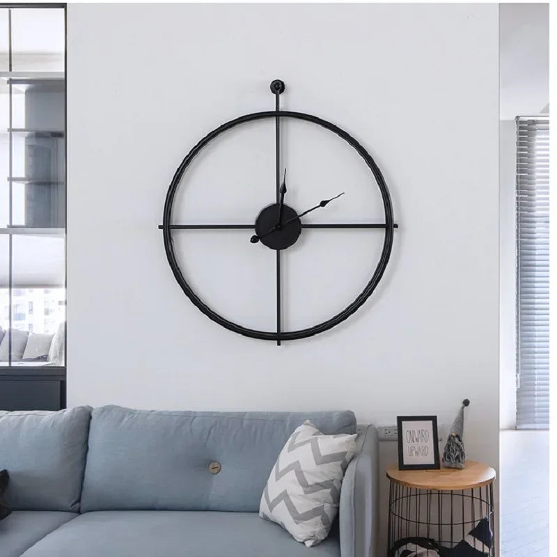 Retro Square Iron Tube Silent Wall Clock