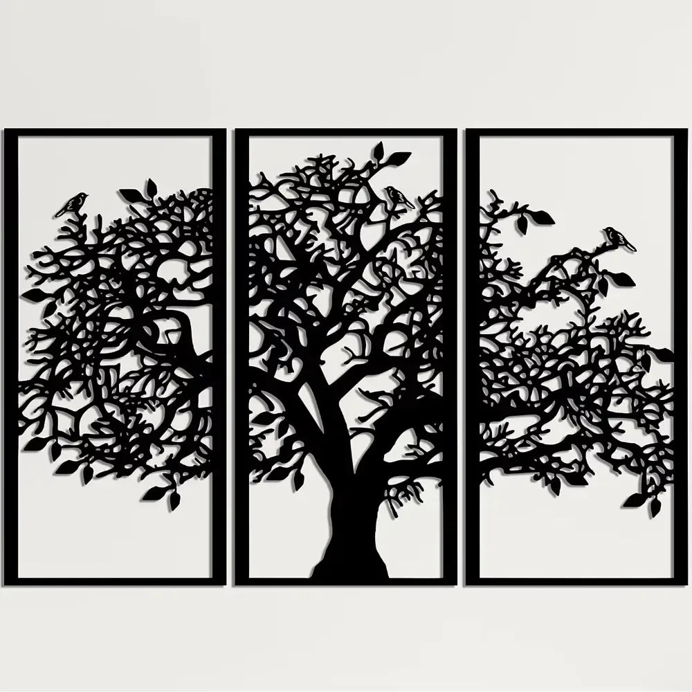 3-Piece Family Tree Metal Wall Art Decoration