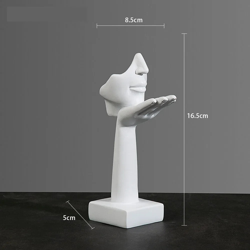 European Resin Abstract Mask Figurine for Modern Decor