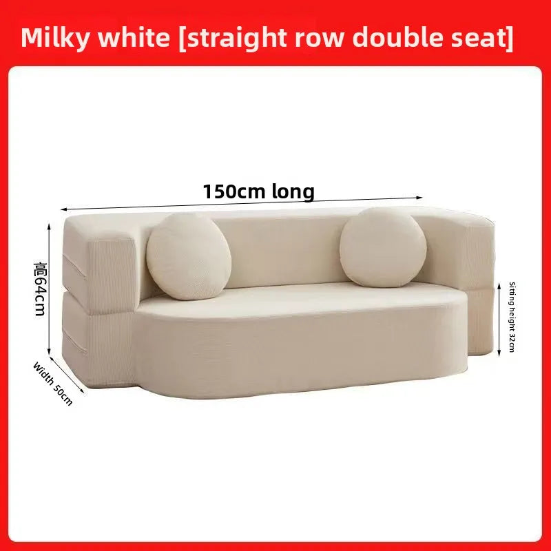 Modular Flannel Convertible Sofa Bed for Living Rooms