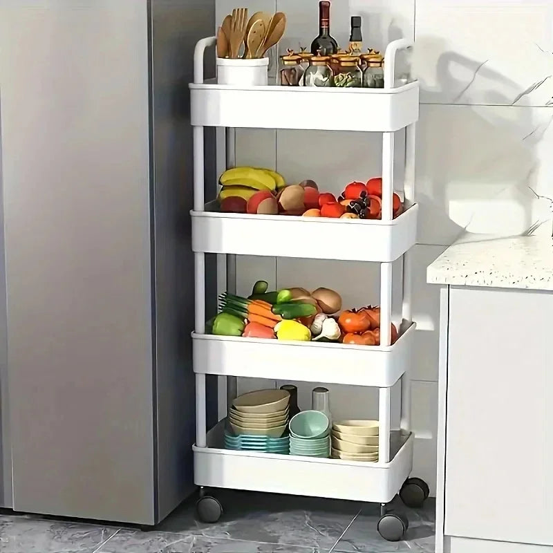 Mobile Storage Cart with Open Shelves for Home