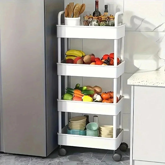 Mobile Storage Cart with Open Shelves for Home