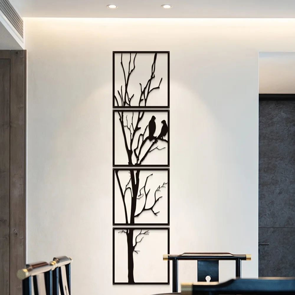 3-Piece Family Tree Metal Wall Art Decoration