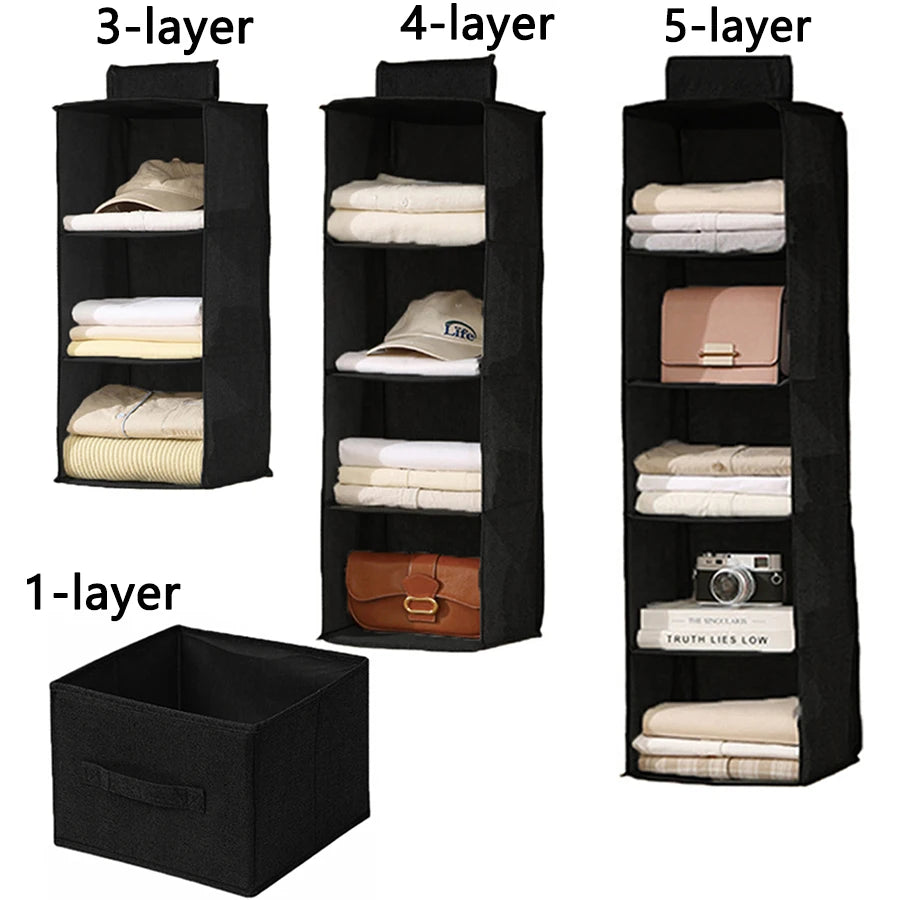 Foldable Fabric Hanging Wardrobe Storage Organizer Bag