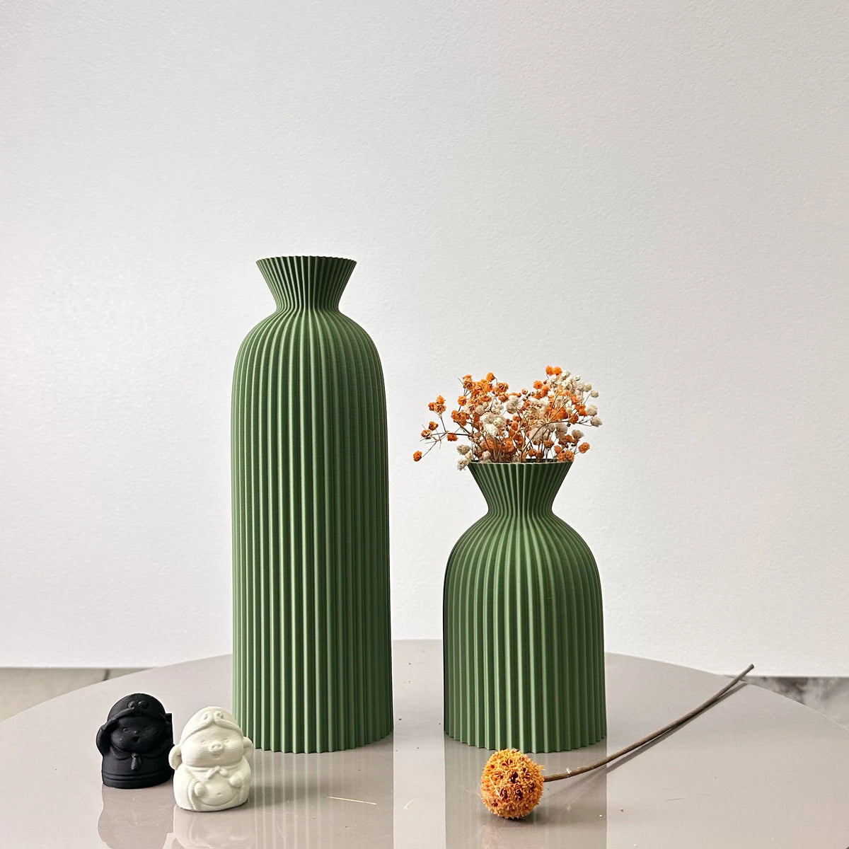 2-Piece Wavy Pattern Decorative Vase Set for Home