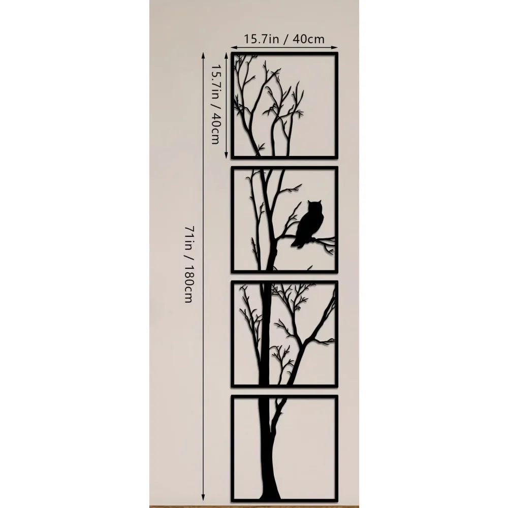3-Piece Family Tree Metal Wall Art Decoration