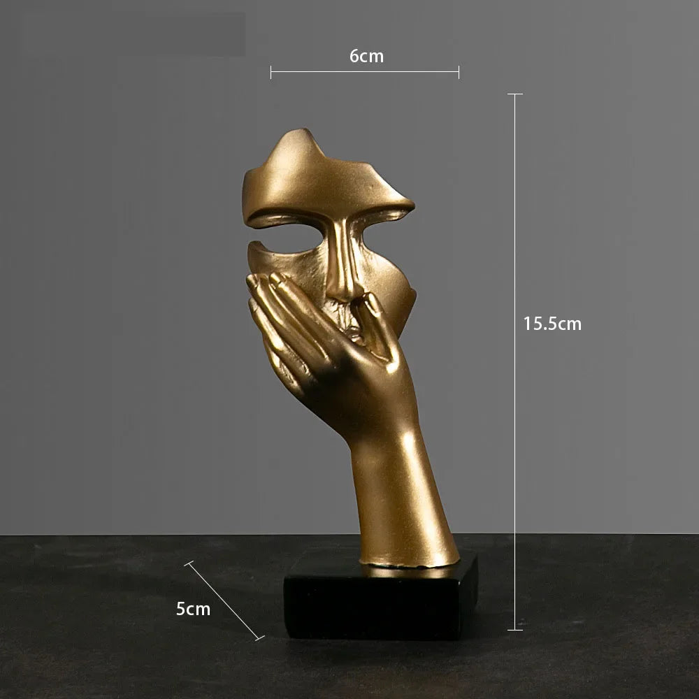 European Resin Abstract Mask Figurine for Modern Decor