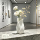 Petal-Shaped Matte White Decorative Vase with Curved Design